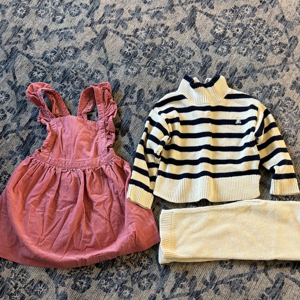 Baby gap pinafore and sweater outfit 18-24mo